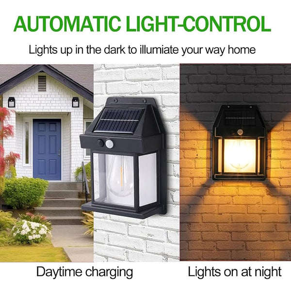 Set 5 x Lampa Solara de Perete în Forma de Felinar, cu Senzor de Miscare, 18W Trendysale.ro
