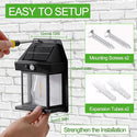 Set 5 x Lampa Solara de Perete în Forma de Felinar, cu Senzor de Miscare, 18W Trendysale.ro