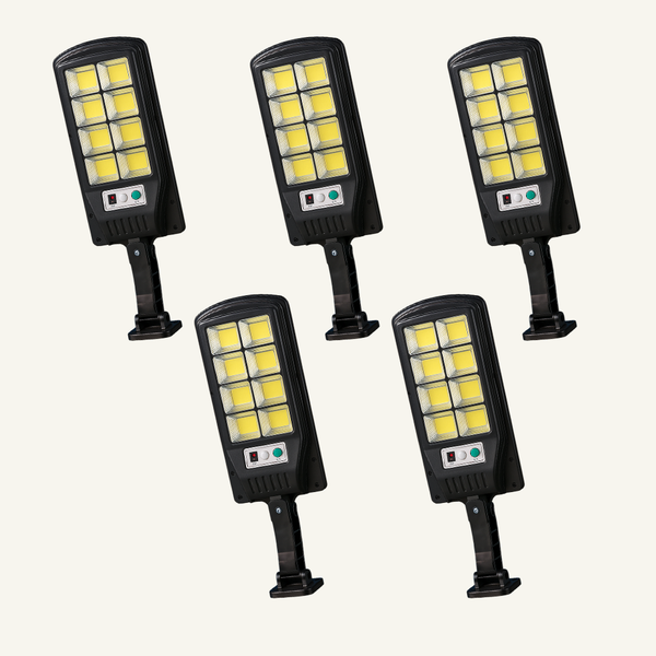 Set 5 x Lampi cu Incarcare Solara 8 celule, 160 LED-uri COB, telecomanda Trendysale.ro