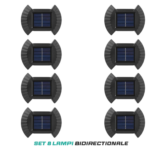 Set 8 lampi Solare de parete cu lumina bidirectionala alb cald Trendysale.ro