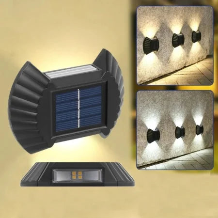 Set 8 lampi Solare de parete cu lumina bidirectionala alb cald Trendysale.ro