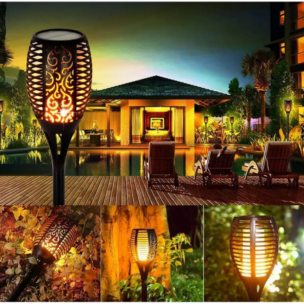 Set 8 x Lampa solara tip torta cu efect flacara Trendysale.ro