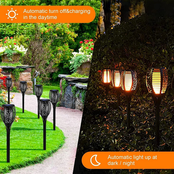 Set 8 x Lampa solara tip torta cu efect flacara Trendysale.ro