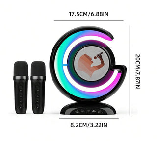 Set Karaoke Complet, Boxa Bluetooth, Microfon, Iluminare LED RGB, Conectivitate Smartphone Trendysale.ro