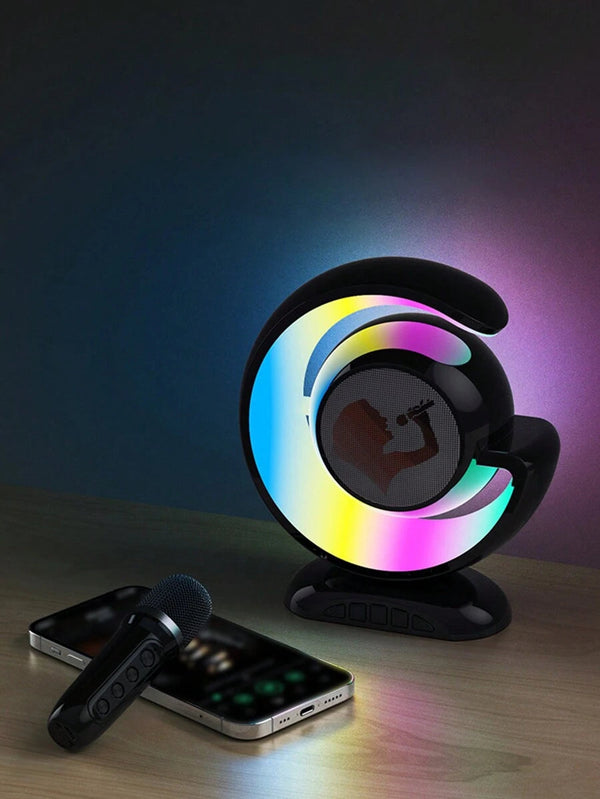 Set Karaoke Complet, Boxa Bluetooth, Microfon, Iluminare LED RGB, Conectivitate Smartphone Trendysale.ro