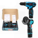 Set Portabil 2 in 1 cu Masina de Gaurit 48V si Polizor Unghiular Compact 10000 RPM, Acumulatori Reincarcabili, Discuri de Taiere Incluse si Accesorii Complete Trendysale.ro