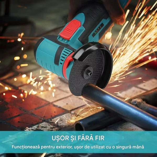 Set Portabil 2 in 1 cu Masina de Gaurit 48V si Polizor Unghiular Compact 10000 RPM, Acumulatori Reincarcabili, Discuri de Taiere Incluse si Accesorii Complete Trendysale.ro