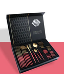 Set de tacamuri 24 piese, design elegant, din otel inoxidabil Trendysale.ro