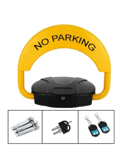 Sistem automat de blocare parcare, cu 2 telecomenzi, alarma si capacitate de 2 tone, Galben/Negru Trendysale.ro