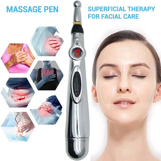 Stilou Electric pentru Masaj, Electrostimulare si Acupunctura Fara Ace, 9 Viteze, 3 Capete Interschimbabile Trendysale.ro