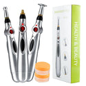 Stilou Electric pentru Masaj, Electrostimulare si Acupunctura Fara Ace, 9 Viteze, 3 Capete Interschimbabile Trendysale.ro