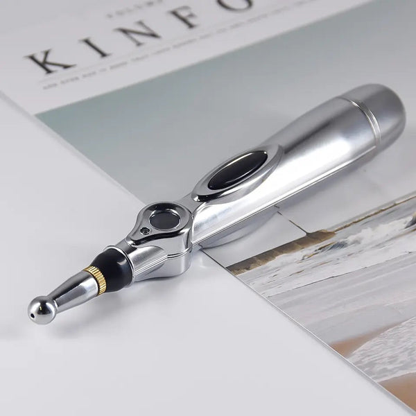 Stilou Electric pentru Masaj, Electrostimulare si Acupunctura Fara Ace, 9 Viteze, 3 Capete Interschimbabile Trendysale.ro