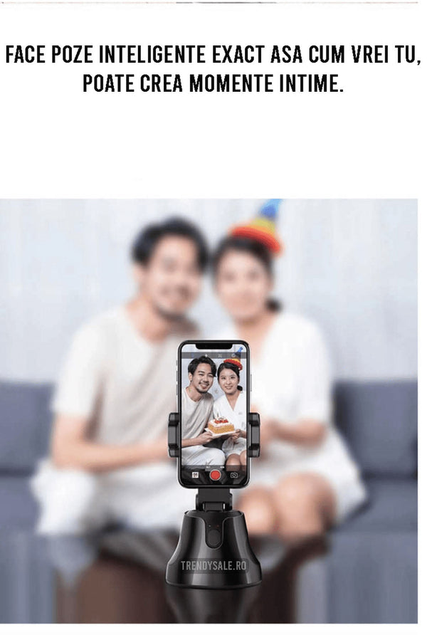 Suport telefon inteligent cu rotire 360° si recunoastere faciala, Bluetooth Trendysale.ro