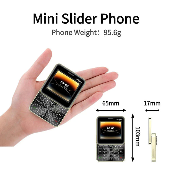 Telefon Mini i19 Pro Slide Button – 2.4", Dual SIM, 2G GSM, camera, FM, Bluetooth, butoane, deblocat Trendysale.ro