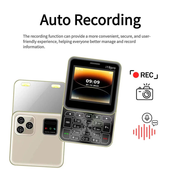 Telefon Mini i19 Pro Slide Button – 2.4", Dual SIM, 2G GSM, camera, FM, Bluetooth, butoane, deblocat Trendysale.ro
