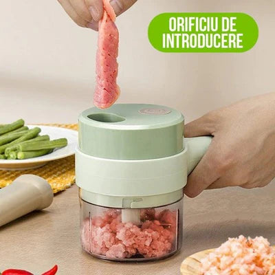 Tocator Electric Gatling 4 in 1, pentru Alimente si Legume Trendysale.ro