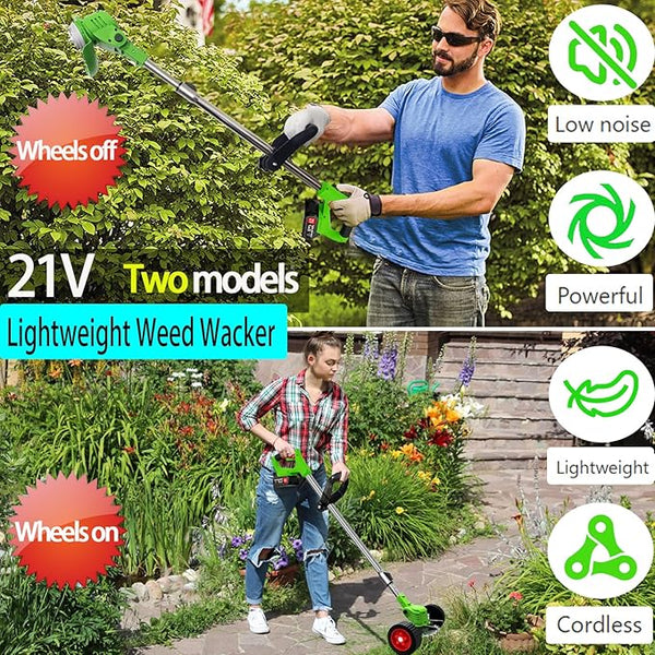 Trimmer electric cu 2 acumulatori 21V 2Ah, 2 Disc taiere 6 inch, 4 Lame Metalice, 10 Lame Plastic Trendysale.ro