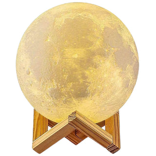 Umidificator aromaterapie, tip lampa de veghe, forma de luna 15 cm, suport inclus, alb cald, rece si neutru Trendysale.ro