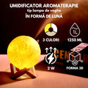 Umidificator aromaterapie, tip lampa de veghe, forma de luna 15 cm, suport inclus, alb cald, rece si neutru Trendysale.ro
