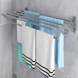 Uscator rufe din aluminiu, retractabil, cu prindere in perete 70cm Trendysale.ro