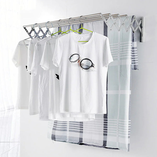 Uscator rufe din aluminiu, retractabil, cu prindere in perete 70cm Trendysale.ro
