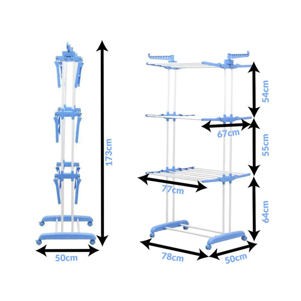 Uscator vertical, mobil si pliabil pentru rufe cu suport umerase, inaltime 173cm Trendysale.ro