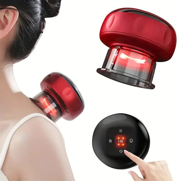 Aparat Masaj Vacuum Electric,cu afisaj electronic, Imbunatateste circulatia sanguina, 12 niveluri Lumina Rosie si Presiune Negativa Trendysale.ro