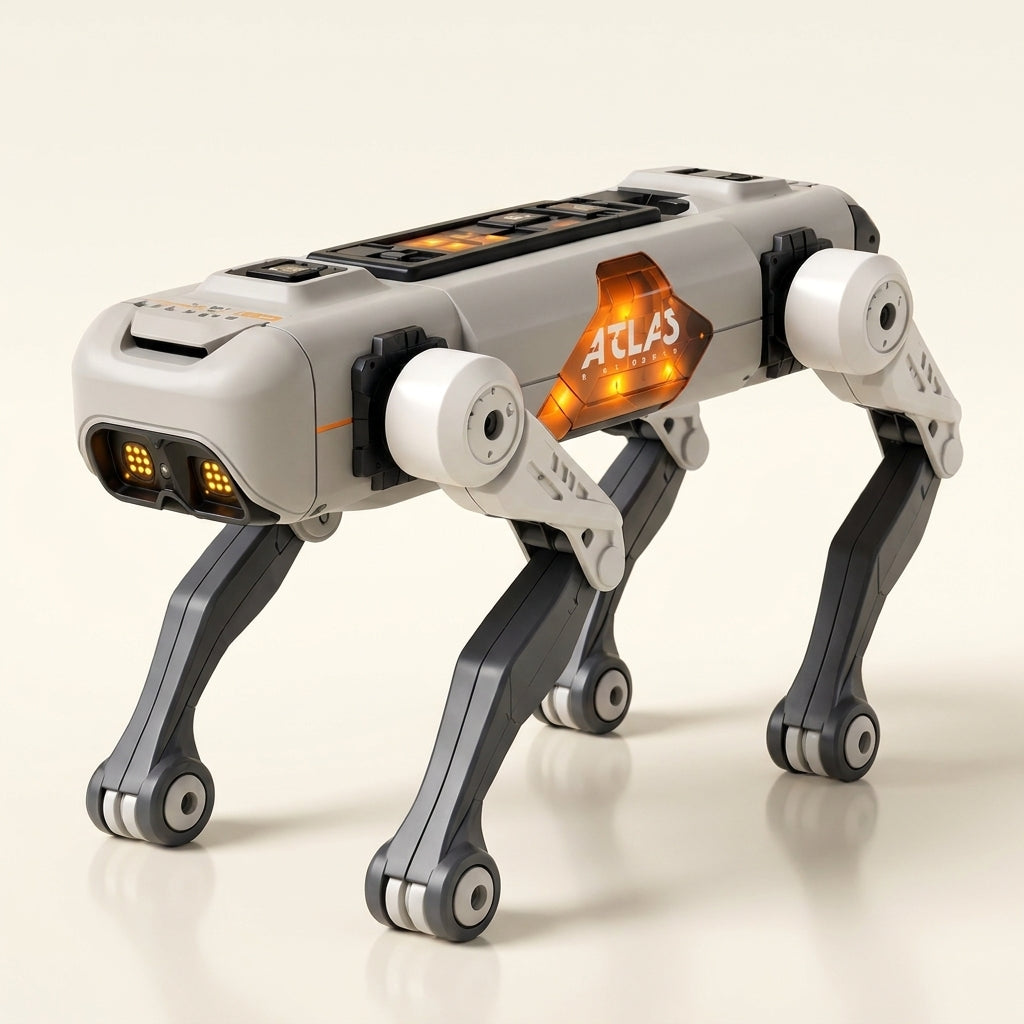 Câine Robot Interactiv ATLAS AI+, 6 Mișcări și Control Vocal, Telecomandă + Aplicație